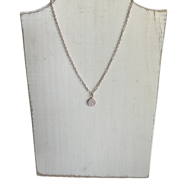 CLASSIC ROSE GOLD CHAIN WITH PAVE COIN CHARM - Picture 1 of 8
